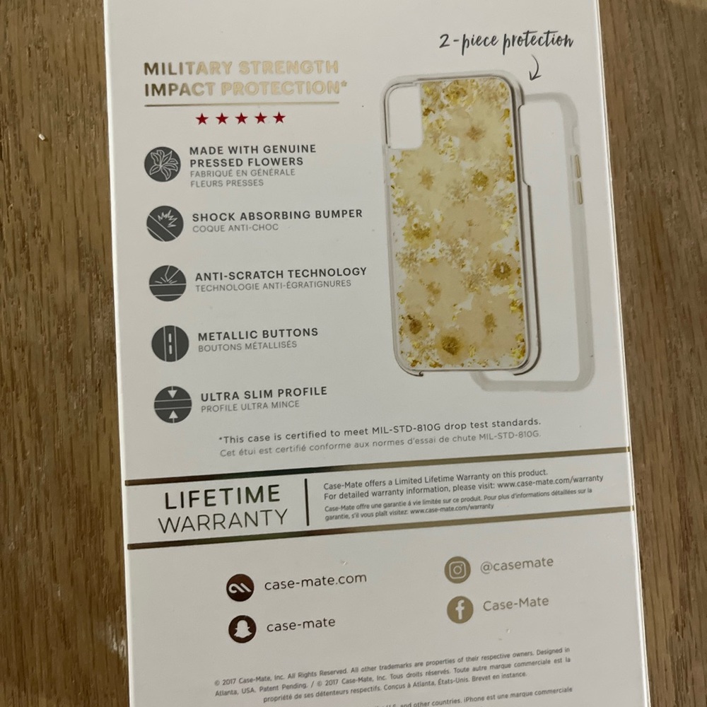Casemate IPhone X/Xs Case Protector Yellow Flower Resin Drop proof Flowers - Picture 2 of 2